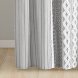 INK+IVY Imani Mid-Century Cotton Printed Shower Curtain with Chenille II70-1123 Gray