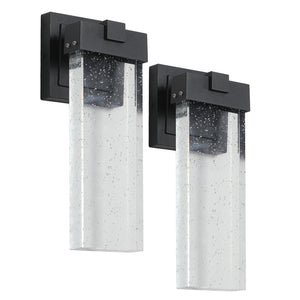 English Elm Outdoor Crystal Bubble Wall Sconces Weatherproof Aluminum Porch Entryway 2 Pack W2312P477661