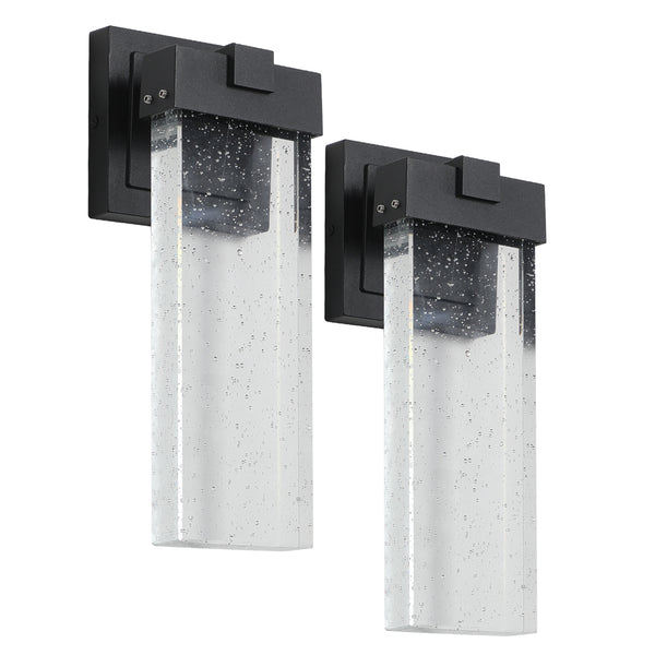 English Elm Outdoor Crystal Bubble Wall Sconces Weatherproof Aluminum Porch Entryway 2 Pack W2312P477661