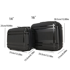 English Elm 6-piece Hard Shell Spinner Luggage Set Expandable Polypropylene with Combo Lock Black T3292P327435