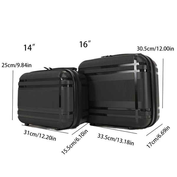 English Elm 6-piece Hard Shell Spinner Luggage Set Expandable Polypropylene with Combo Lock Black T3292P327435