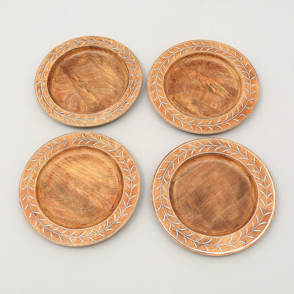 English Elm Handcrafted 13" Wooden Charger Plate - Eco-Friendly Artisan Tableware For Elegant Dining & Decor B346P321284