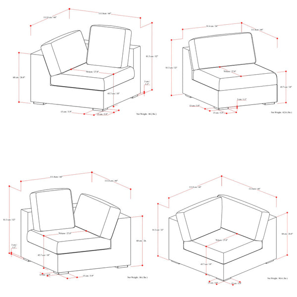 English Elm Jasmine Corner Sectional Sofa - Plush Cloud Grey Comfort For 5, Durable, Easy-Clean Design, Modern Style B136P199256