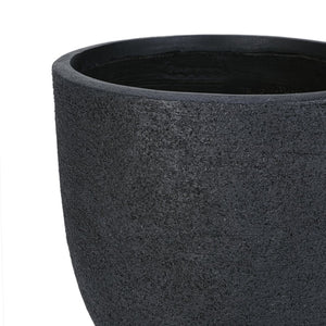 English Elm U_style Mgo Round Planters Set of Three Crackle Stone Texture Patio Garden Pots N711P406670B