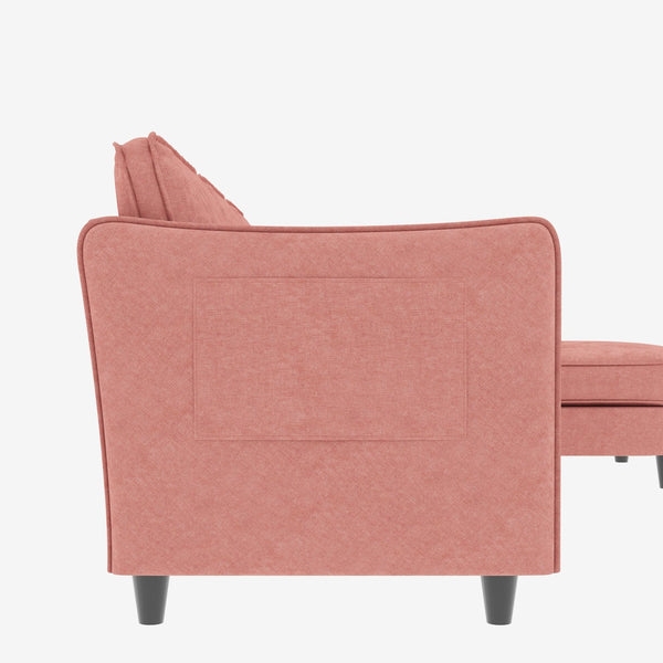 English Elm 107.8'' Modern L-Shaped 3-Seater Sofa Couch With Movable Ottoman & Storage Pocket For Any Space W680S00036