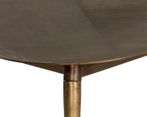 Sunpan Tuner Coffee Table - Hand-Etched Antique Brass and Marble Design for Unique Living Spaces Triangular - 48W x 17.5D x 23.75H