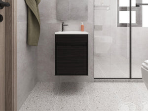 English Elm Sutcliffe Modern Vanity Sink Cabinet with Spacious Storage, Engineered Wood, Durable Easy-Clean Finish Black B092P329248