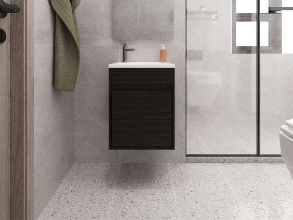 English Elm Sutcliffe Modern Vanity Sink Cabinet with Spacious Storage, Engineered Wood, Durable Easy-Clean Finish Black B092P329248