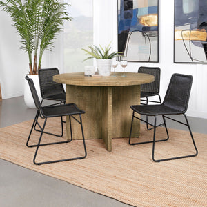 English Elm Larrabee Mango Round Dining Table - Modern Rustic Design With Geometric Base For Stylish Entertaining B062P353241