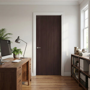 English Elm 36 in Espresso Melamine Flush Interior Door Slab with Mdf Core Modern Finish B2763P486367