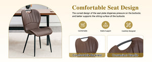 English Elm Set of 4 Olive Fabric Dining Chairs Ergonomic Cushion Black Steel Frame Modern Black+Brown W1151P454885