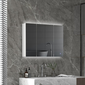 English Elm Kleankin Lighted Medicine Cabinet With Usb Charge, Adjustable Shelves & Soft-Close Doors For Bathrooms W2225P217015