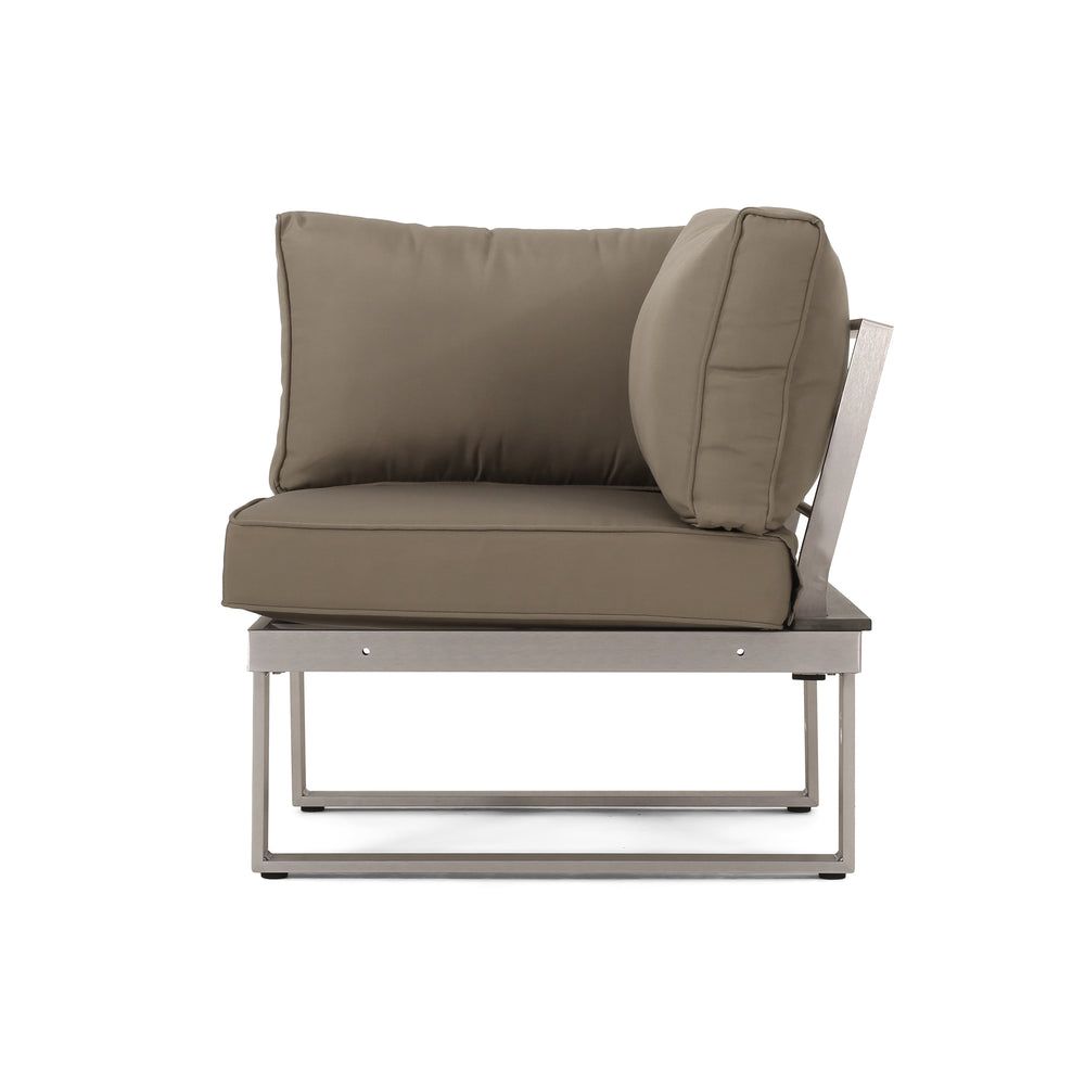 English Elm Christopher Knight Home® - Sterling Modern Corner & Coffee Table – Durable Aluminum, Khaki Finish, Versatile For Small Spaces 68939.00GRY