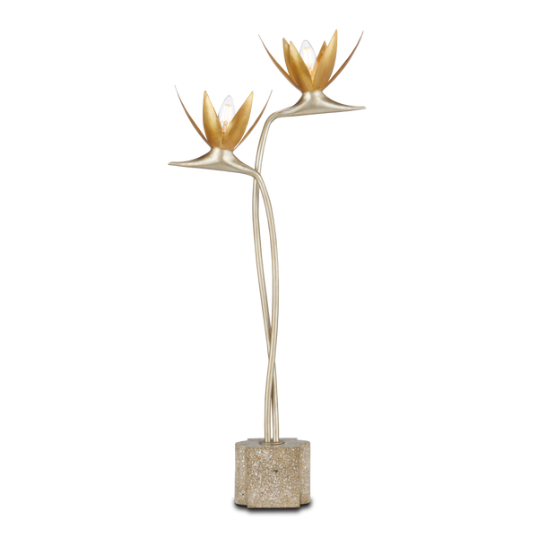 Paradiso Contemporary Gold & Silver Table Lamp Inspired by Nature - Elegant Design for Your Space