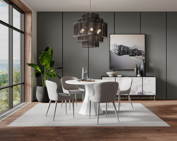 Sunpan Evora Dining Chair Set of 2 - Stylish Faux Leather Design with Upholstered Metal Legs for Elegance Dillon Stratus