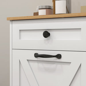 English Elm Bathroom Tilt Out Hamper Cabinet White Mdf Freestanding Laundry Sorter with Drawers T3971P430867