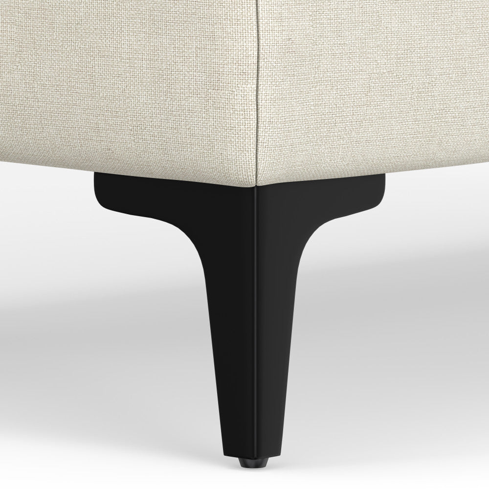 English Elm Ava Mid Century Ottoman — Cream Performance Fabric, Eco-Friendly Recycled Upholstery, Feather-Top Comfort B136P203426