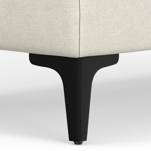 English Elm Ava Mid Century Ottoman — Cream Performance Fabric, Eco-Friendly Recycled Upholstery, Feather-Top Comfort B136P203426