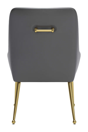 Maxine Dining Chair Gray & Gold 109713 Zuo Modern
