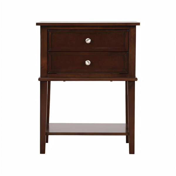 English Elm Newton Cappuccino Nightstand G069-N – Sleek Particleboard Build, Roller Drawer Glides, EZ Assembly, Durable Finish B078112103