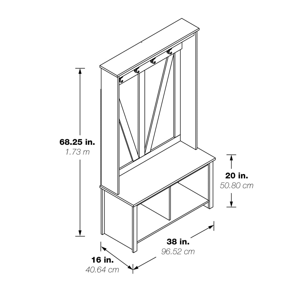 OSP Home Furnishings Garnet Entry Hall Tree Urban Walnut