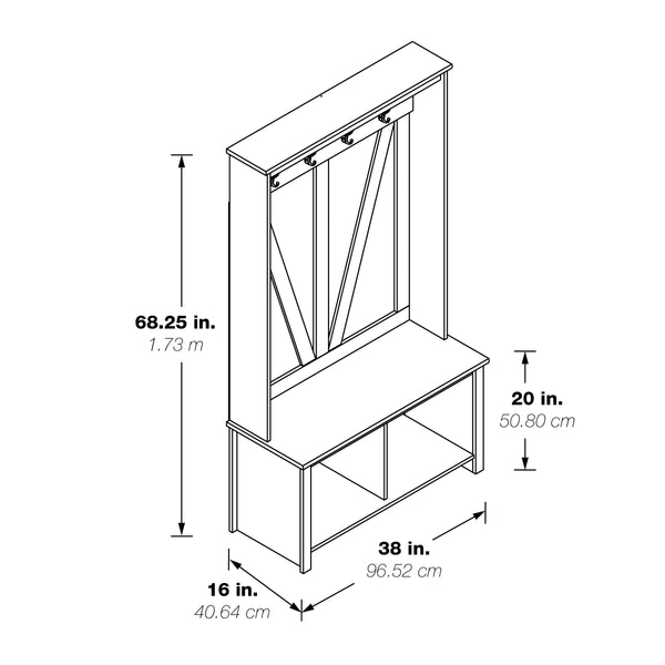 OSP Home Furnishings Garnet Entry Hall Tree Off White