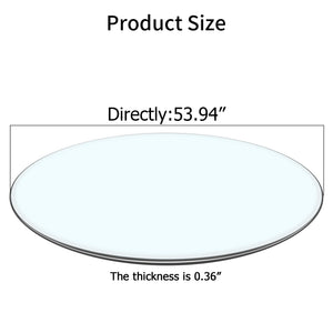 English Elm Size:53.94 Inch Round Tempered Glass Tabletop Polished Edge Dining or Studio Surface W1512P498587