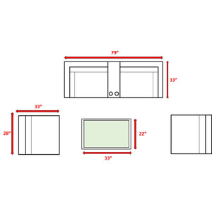 English Elm 4-Person All-Weather Wicker Patio Seating Set With Plush Cushions & Glass Top – Fully Assembled! B120S00206