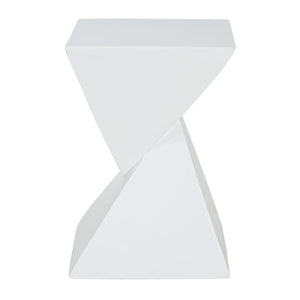 English Elm All Weather Mgo X Base Accent Table Geometric Sculptural Outdoor Indoor White N770P341402W