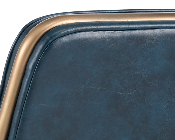 Sunpan Lincoln Lounge Chair – Retro-Inspired Design with Rustic Bronze Frame for Elegant Living Spaces Vintage Blue