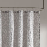 Madison Park Odette Traditional Jacquard Shower Curtain MP70-6875 Silver/Silver