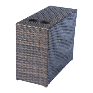 English Elm Outdoor 4-Person Wicker Sofa Set With Fire Pit & Plush Cushions – Fully Assembled For Instant Enjoyment! B120S00251