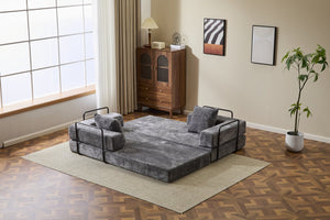 English Elm Floor Couch - Convertible Chenille Sofa Bed With Plush Back Support, Ideal For Living Rooms & Dorms W3723P344039