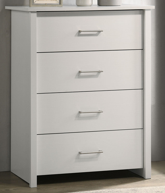 English Elm Seraphiel Four Drawer Storage Chest Oak Finish Matte Black Hardware Bedroom Organizer White B2749P413331