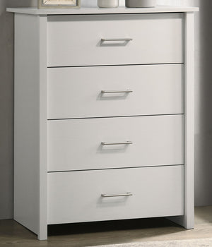 English Elm Seraphiel Four Drawer Storage Chest Oak Finish Matte Black Hardware Bedroom Organizer White B2749P413331