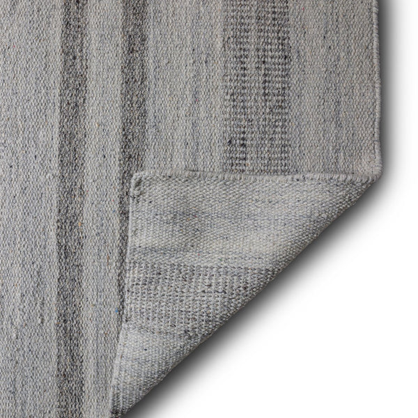 English Elm Hodges Handwoven 6x9 Area Rug Ivory & Grey Geometric Stripes Durable Wool-Cotton Blend Indoor B136P188389