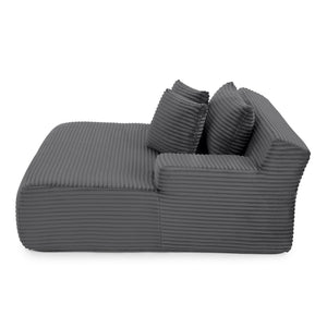 English Elm Single Frameless Velvet Lounge Chair Plush High Density Foam Accent Seat for Living Room Dark Gray W487P420017