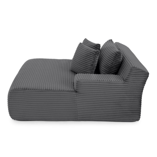 English Elm Single Frameless Velvet Lounge Chair Plush High Density Foam Accent Seat for Living Room Dark Gray W487P420017