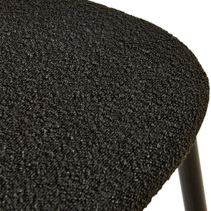 English Elm Black Rattan Dining Chairs Set Of 4 - Chic Boucle Upholstered Seating With Cane Back For Versatile Style W1164P218675