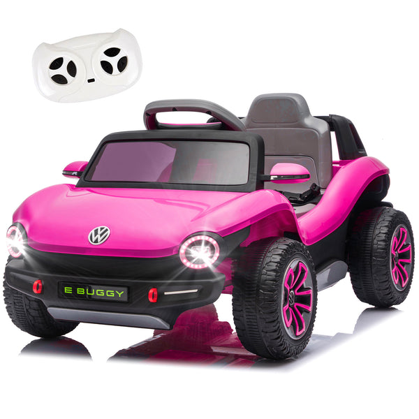 English Elm 12v Licensed Volkswagen Beetle Ride on Car with Remote Control and Suspension for Kids Pink W1578P416240