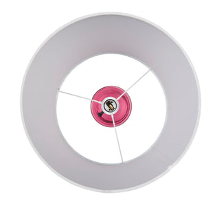 English Elm Glass Blush Table Lamp with Pink Drum Shade for Bedroom or Console Styling B035P264520