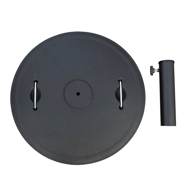 English Elm Patio Umbrella Base with Adjustable Knob & Dual Handles, Heavy-Duty HDPE Resin Stand for 1.5"-1.9" W1859P198655