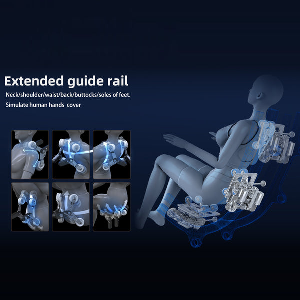 English Elm "Luxury Luxury 3D Zero Gravity Massage Chair with Mechanical Hand, SL-Track, Heated Back & Calves, Shiatsu, Bluetooth Speakers and Smart LCD Control for Home & Office Comfort W3327P296152