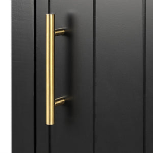 English Elm 20" Modern Bathroom Vanity with Ceramic Sink, Solid Wood MDF Build, Soft-Close Door & Shelf Black N725P220604B