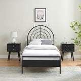 English Elm Walker Edison - Contemporary Metal Arch Twin Bed – Black