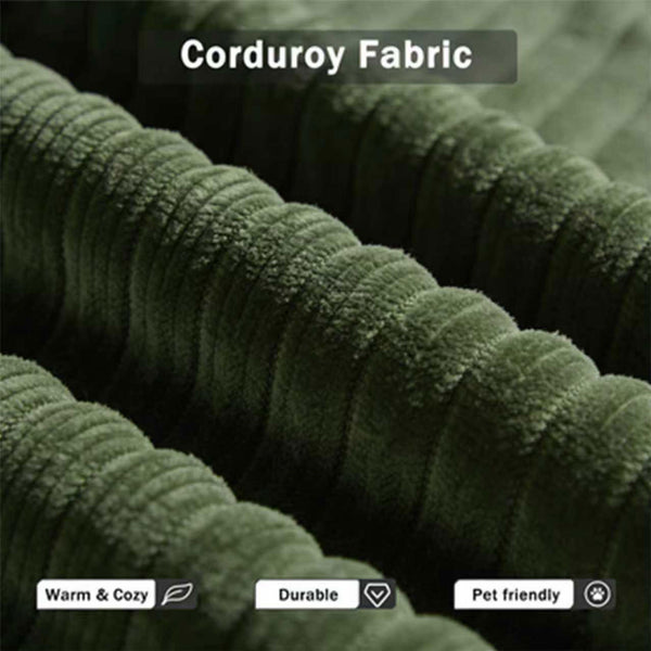 English Elm Coffee Velvet Corduroy Futon Sofa Converts to Daybed Sleeper for Studio Apartments Army Green W5156P471829