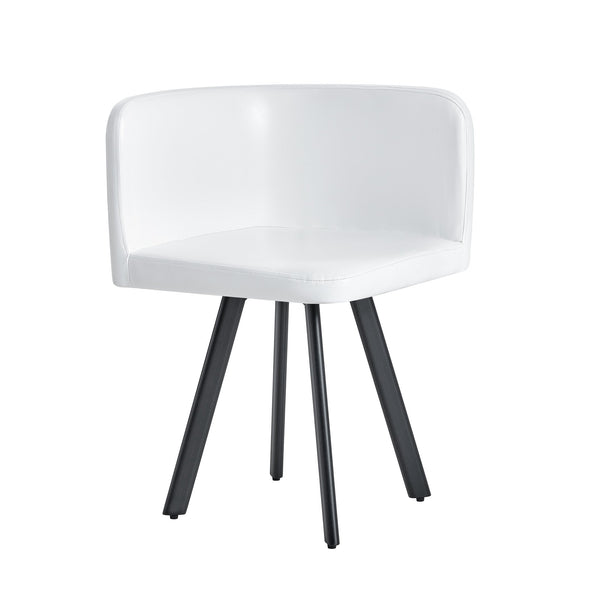 English Elm Sn-c-agmd6in1-bklth Retro Oil Wax Pu Leather Accent Chair with Ergonomic Cushioned Seat White W3875P371072