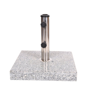 English Elm Christopher Knight Home® - UM-HOLDER Square 55lbs Granite Umbrella Base - Natural Grey Stainless Steel, Sleek 19x19x6.5" Stable Support N775P256432N