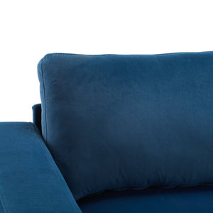 English Elm Package Three Seat Woven Fabric Sofa Scandinavian Minimalist White Living Room Blue N767P240700E
