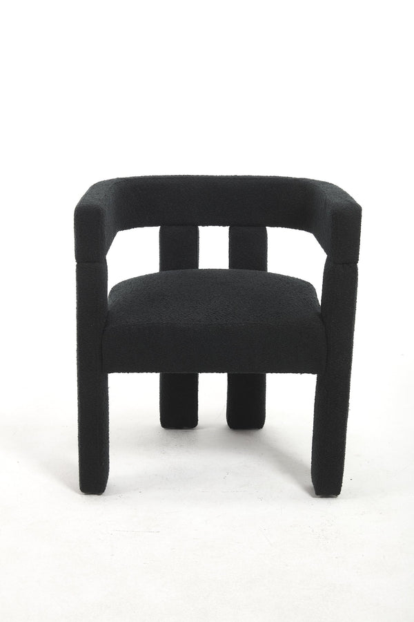 English Elm Modern Mid-century Dining Chairs Padded Upholstered Seat Tapered Legs Kitchen Set W2795P428371